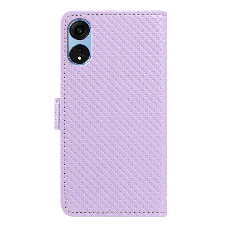 For OPPO A1 Pro Mirrored Buckle Vegan Leather Phone Case with Small Black Cord