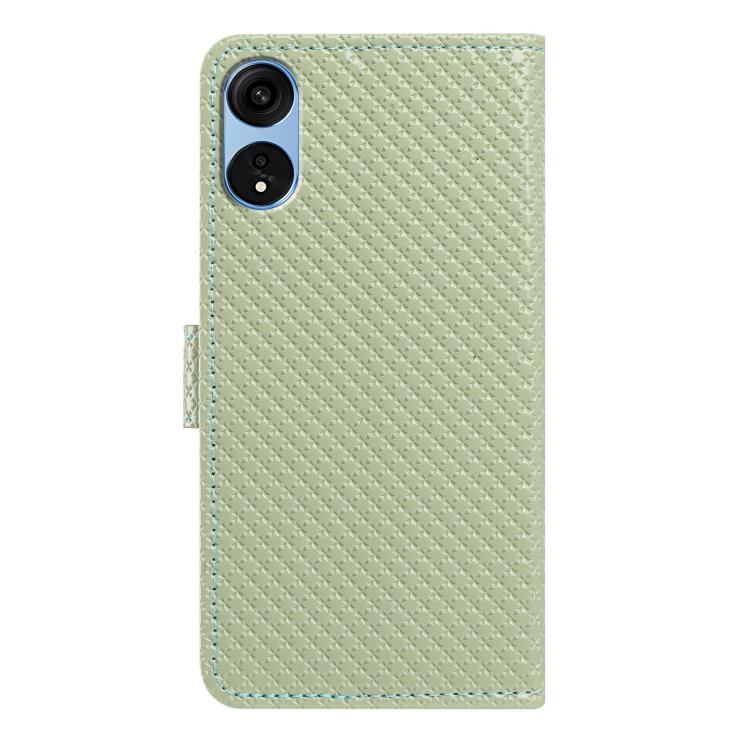 For OPPO A1 Pro Mirrored Buckle Vegan Leather Phone Case with Small Black Cord