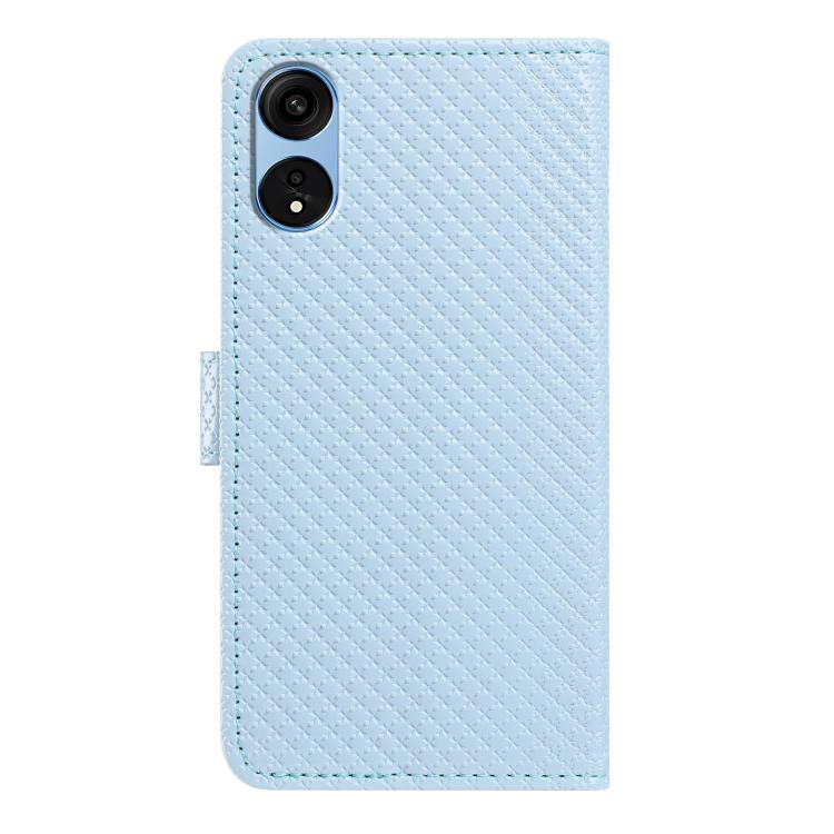 For OPPO A1 Pro Mirrored Buckle Vegan Leather Phone Case with Small Black Cord