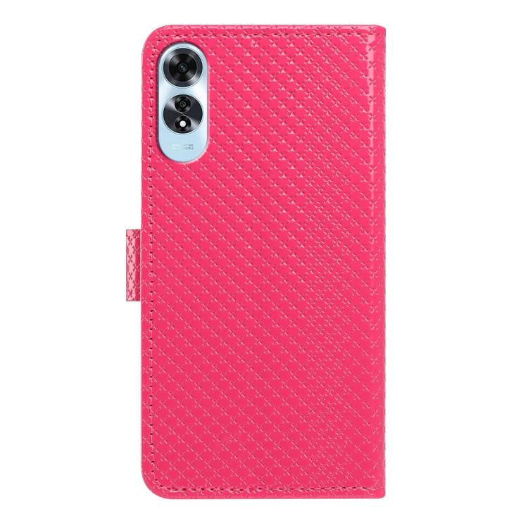 For OPPO A3x Global Mirrored Buckle Vegan Leather Phone Case with Small Black Cord