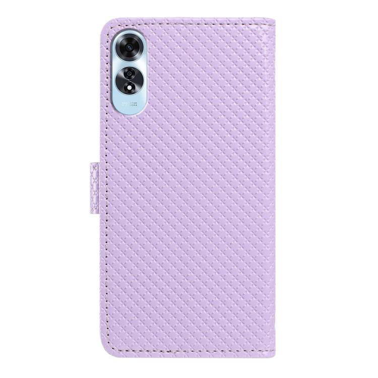 For OPPO A3x Global Mirrored Buckle Vegan Leather Phone Case with Small Black Cord