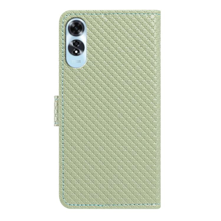 For OPPO A3x Global Mirrored Buckle Vegan Leather Phone Case with Small Black Cord
