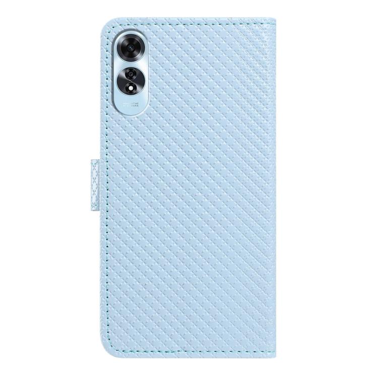 For OPPO A3x Global Mirrored Buckle Vegan Leather Phone Case with Small Black Cord