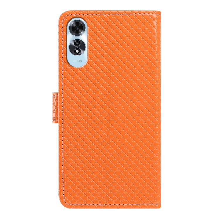 For OPPO A3x Global Mirrored Buckle Vegan Leather Phone Case with Small Black Cord