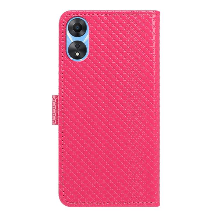 For OPPO A78 4G Mirrored Buckle Vegan Leather Phone Case with Small Black Cord
