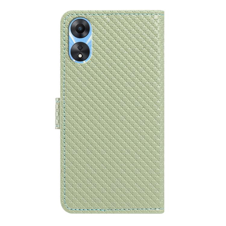 For OPPO A78 4G Mirrored Buckle Vegan Leather Phone Case with Small Black Cord