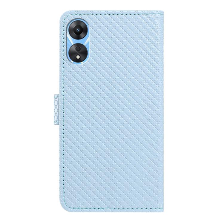 For OPPO A78 4G Mirrored Buckle Vegan Leather Phone Case with Small Black Cord