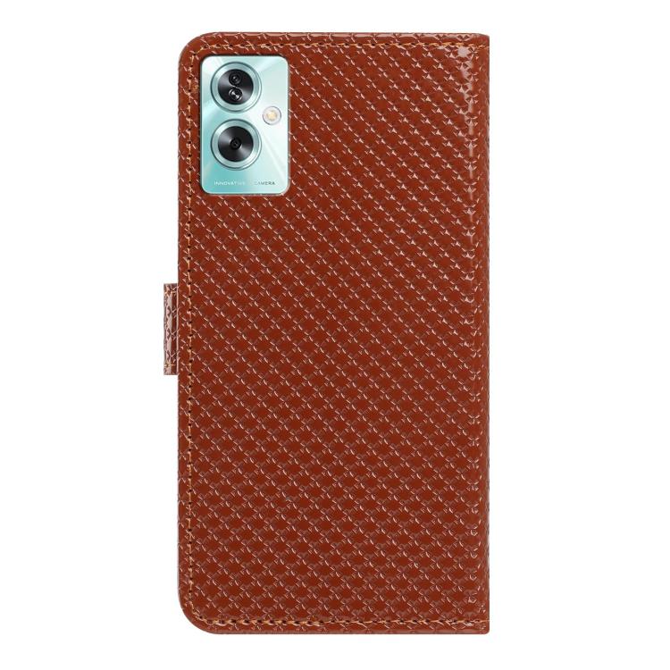 For OPPO A79 5G Mirrored Buckle Vegan Leather Phone Case with Small Black Cord