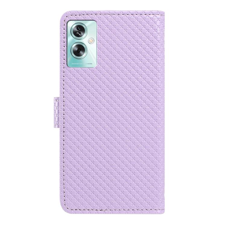 For OPPO A79 5G Mirrored Buckle Vegan Leather Phone Case with Small Black Cord
