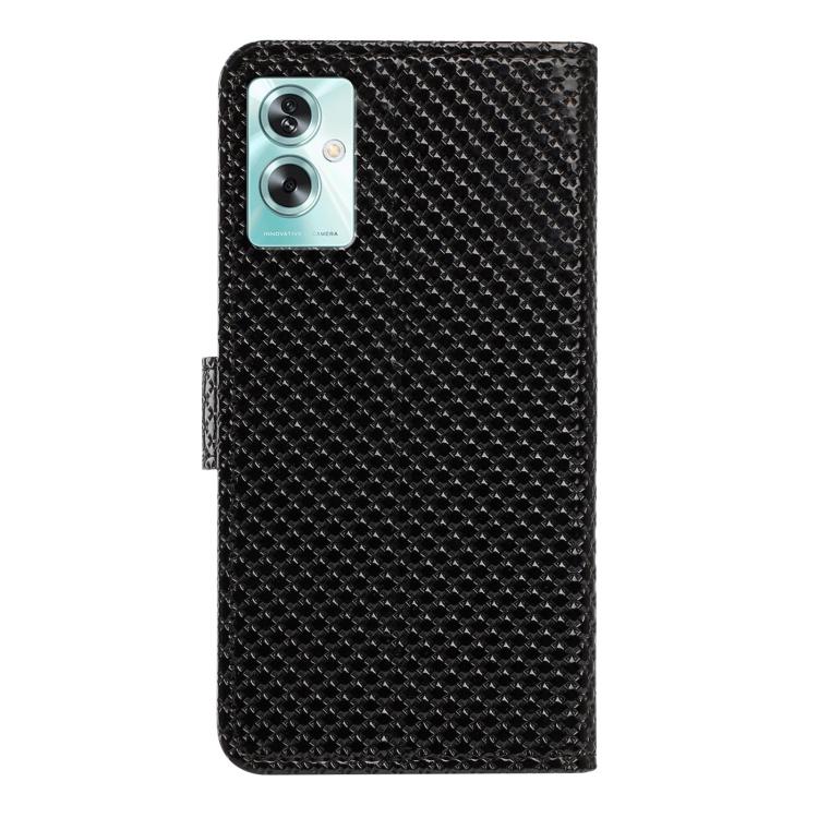 For OPPO A79 5G Mirrored Buckle Vegan Leather Phone Case with Small Black Cord