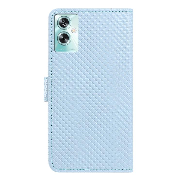For OPPO A79 5G Mirrored Buckle Vegan Leather Phone Case with Small Black Cord