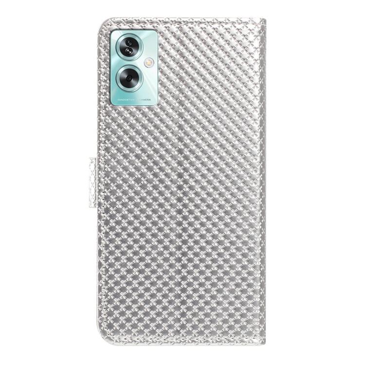 For OPPO A79 5G Mirrored Buckle Vegan Leather Phone Case with Small Black Cord