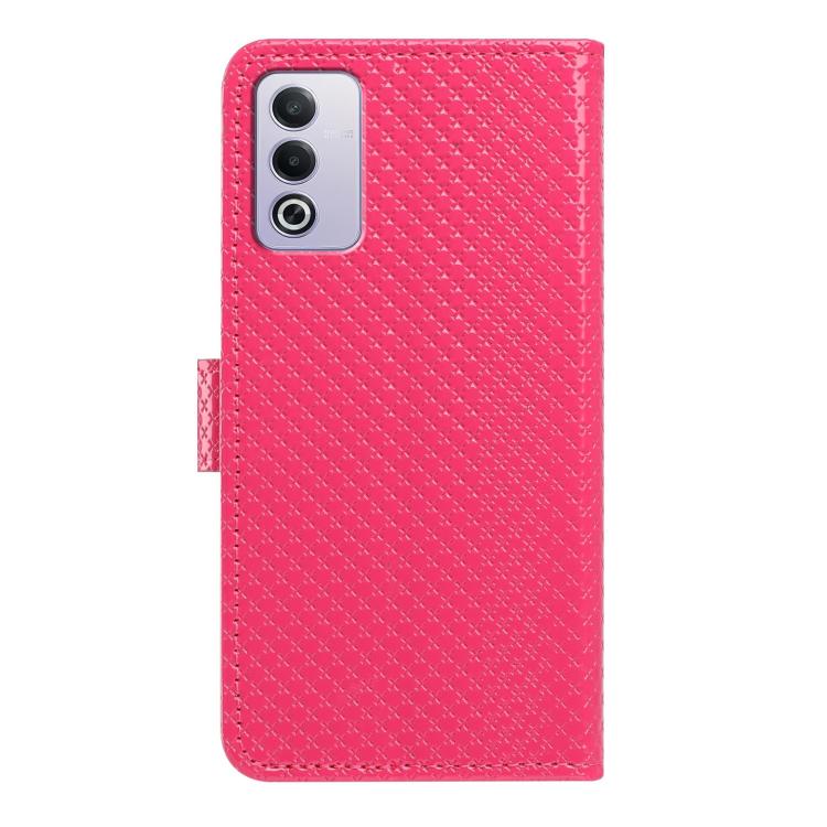 For OPPO A80 5G Mirrored Buckle Vegan Leather Phone Case with Small Black Cord
