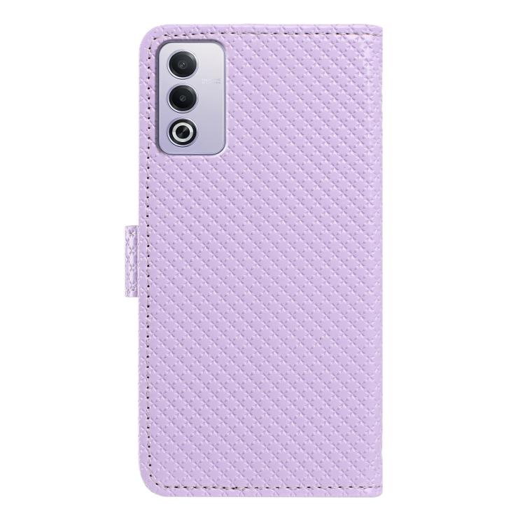 For OPPO A80 5G Mirrored Buckle Vegan Leather Phone Case with Small Black Cord