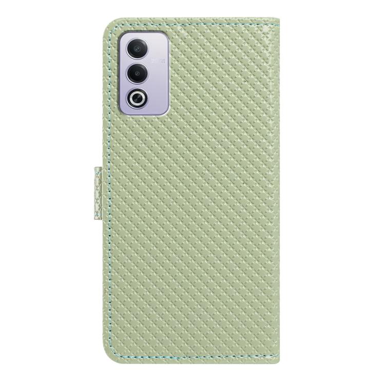For OPPO A80 5G Mirrored Buckle Vegan Leather Phone Case with Small Black Cord