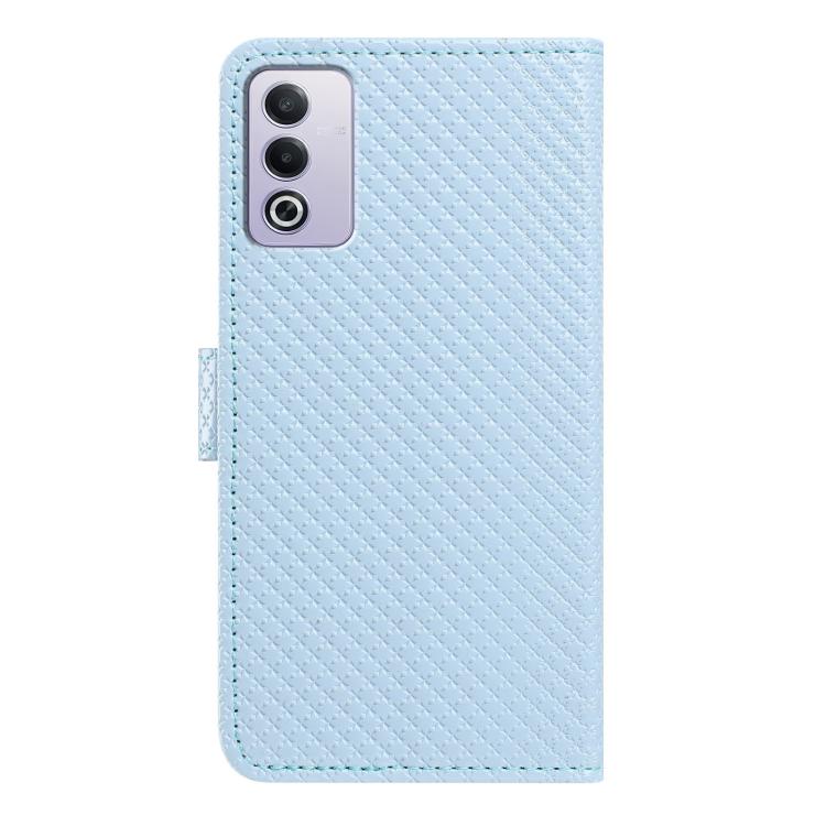 For OPPO A80 5G Mirrored Buckle Vegan Leather Phone Case with Small Black Cord