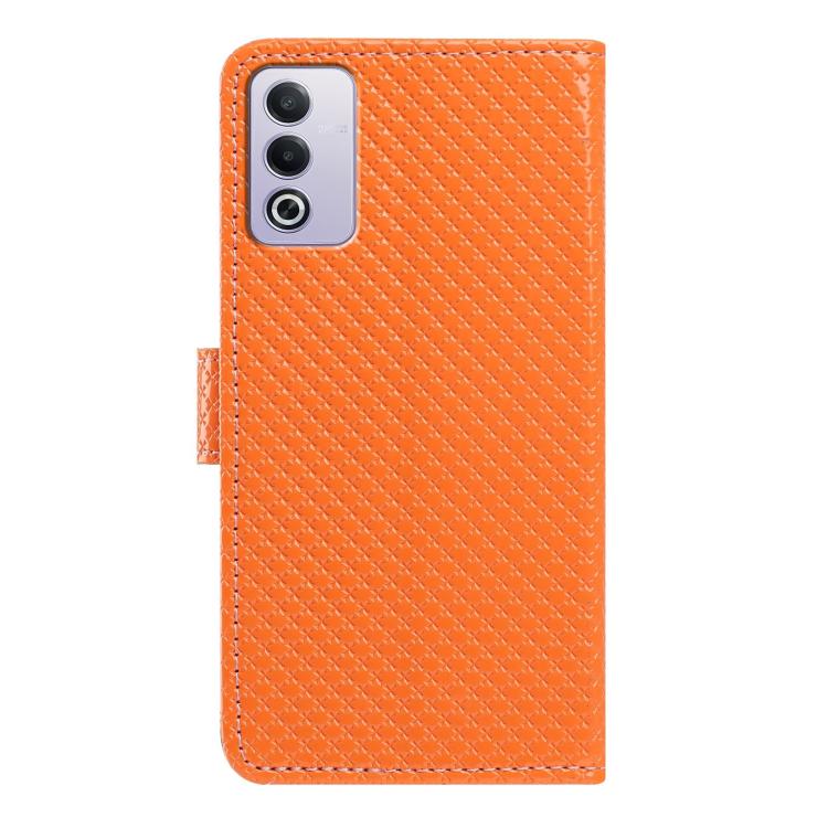 For OPPO A80 5G Mirrored Buckle Vegan Leather Phone Case with Small Black Cord