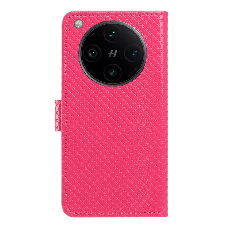 For OPPO Find X8 Pro Mirrored Buckle Vegan Leather Phone Case with Small Black Cord