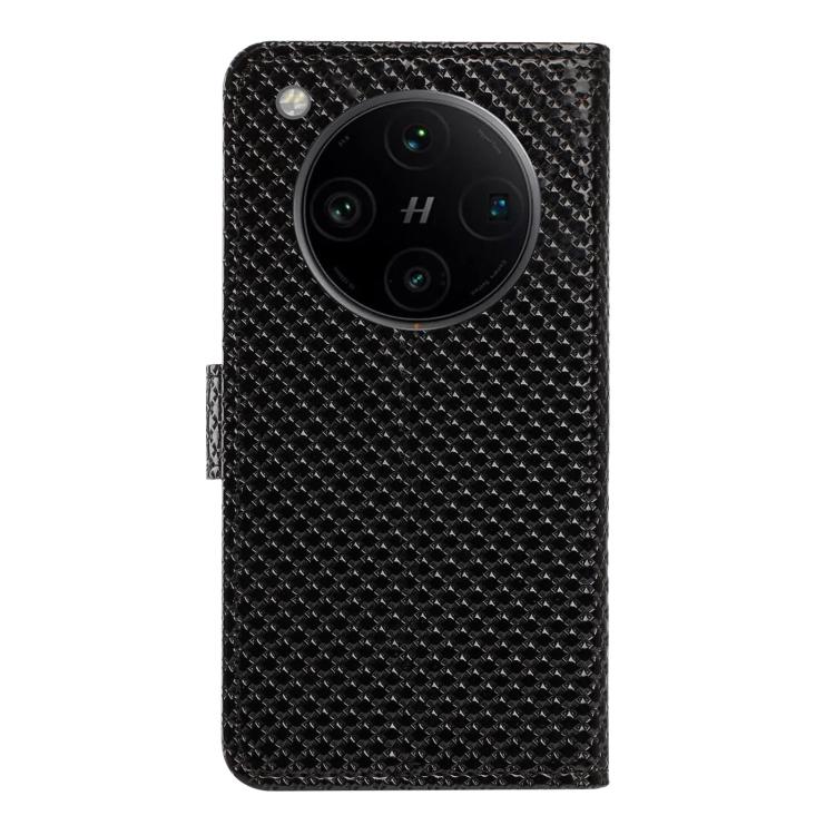 For OPPO Find X8 Pro Mirrored Buckle Vegan Leather Phone Case with Small Black Cord