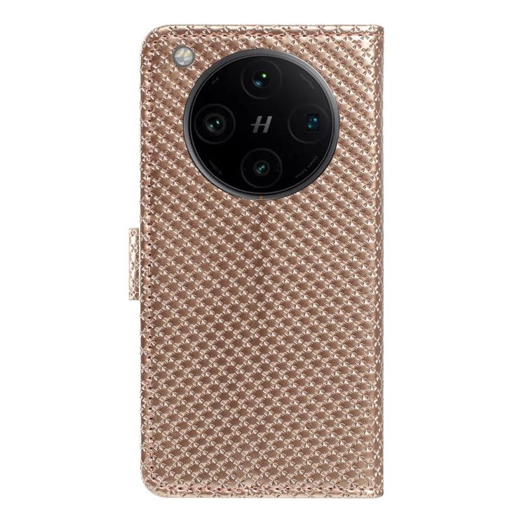 For OPPO Find X8 Pro Mirrored Buckle Vegan Leather Phone Case with Small Black Cord