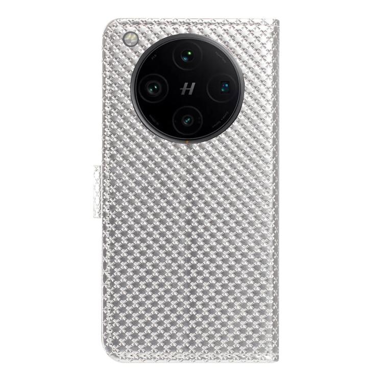 For OPPO Find X8 Pro Mirrored Buckle Vegan Leather Phone Case with Small Black Cord