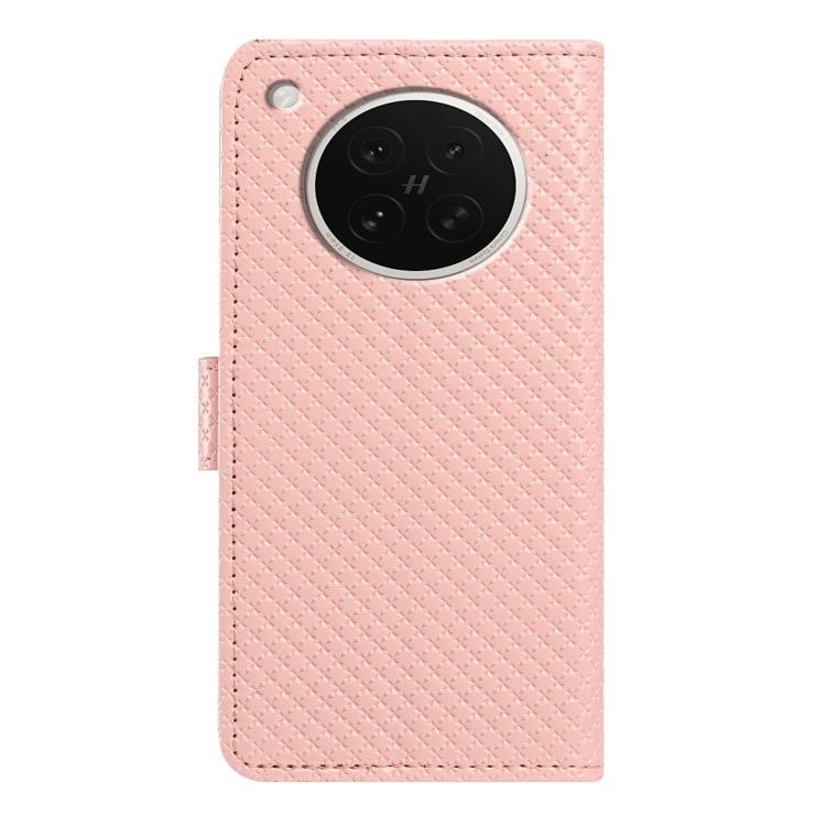 For OPPO Find X8s Mirrored Buckle Vegan Leather Phone Case with Small Black Cord