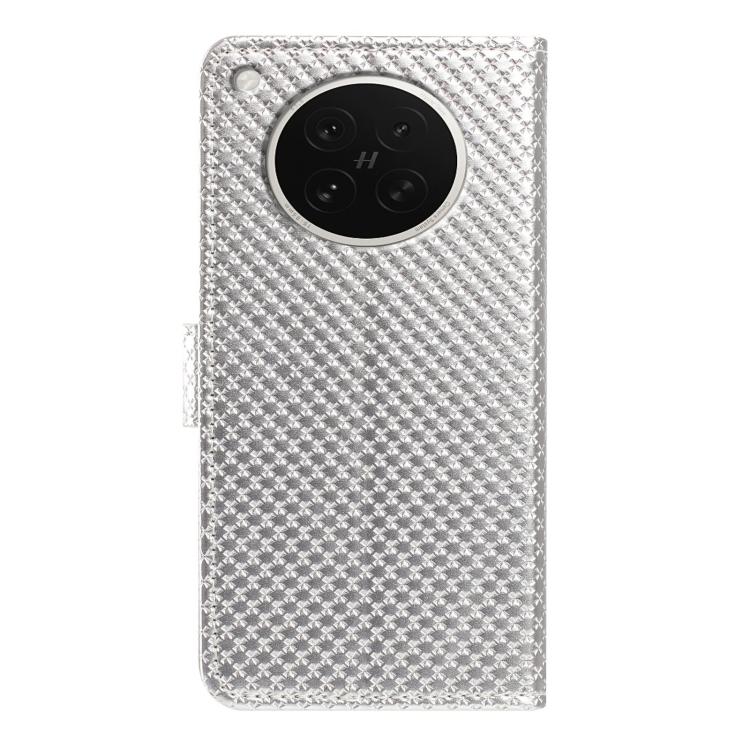 For OPPO Find X8s Mirrored Buckle Vegan Leather Phone Case with Small Black Cord
