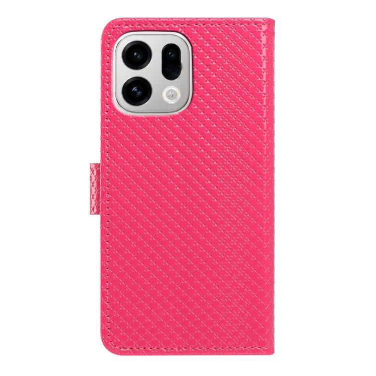 For OPPO Find X9 Mirrored Buckle Vegan Leather Phone Case with Small Black Cord