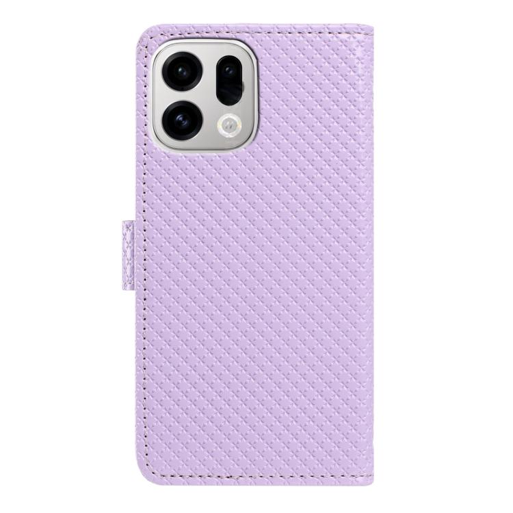 For OPPO Find X9 Mirrored Buckle Vegan Leather Phone Case with Small Black Cord