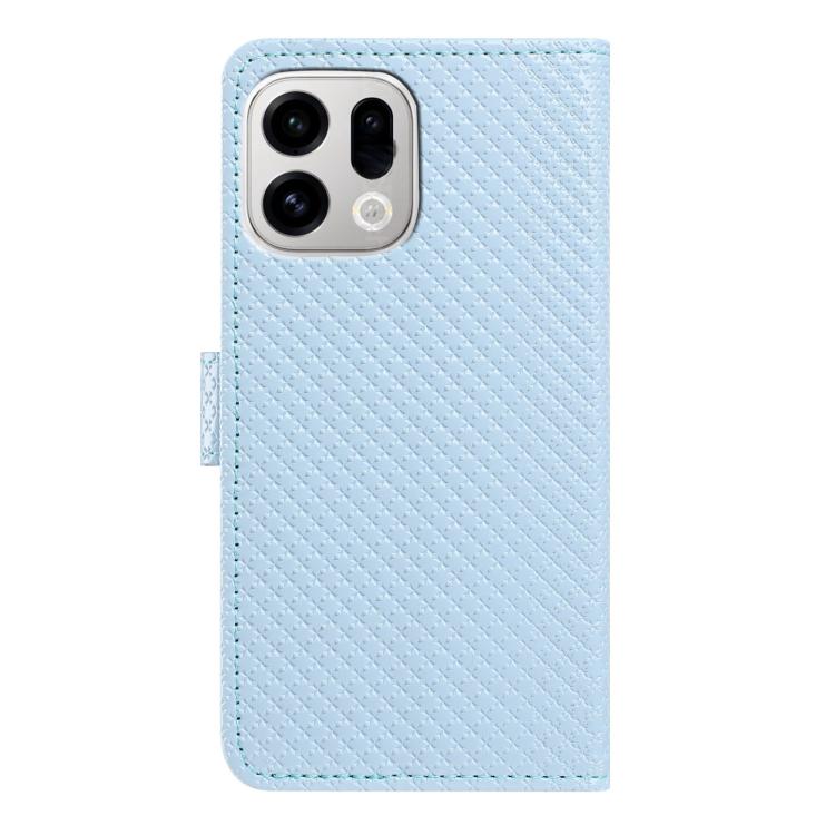 For OPPO Find X9 Mirrored Buckle Vegan Leather Phone Case with Small Black Cord