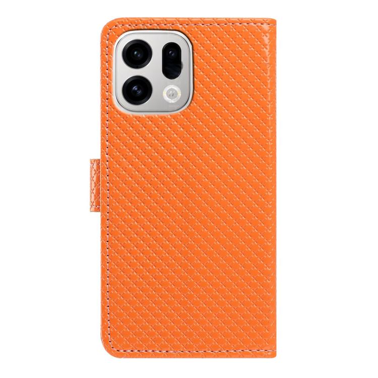 For OPPO Find X9 Mirrored Buckle Vegan Leather Phone Case with Small Black Cord
