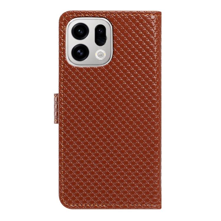 For OPPO Find X9 Pro Mirrored Buckle Vegan Leather Phone Case with Small Black Cord