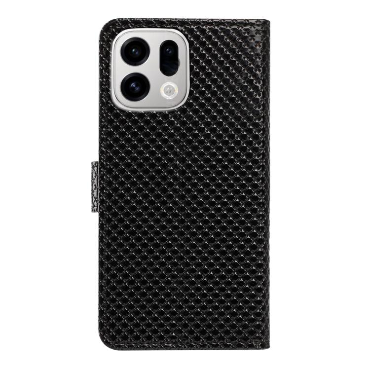 For OPPO Find X9 Pro Mirrored Buckle Vegan Leather Phone Case with Small Black Cord