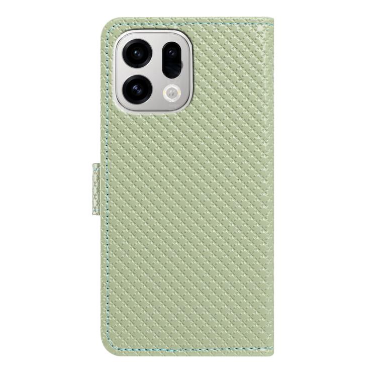 For OPPO Find X9 Pro Mirrored Buckle Vegan Leather Phone Case with Small Black Cord