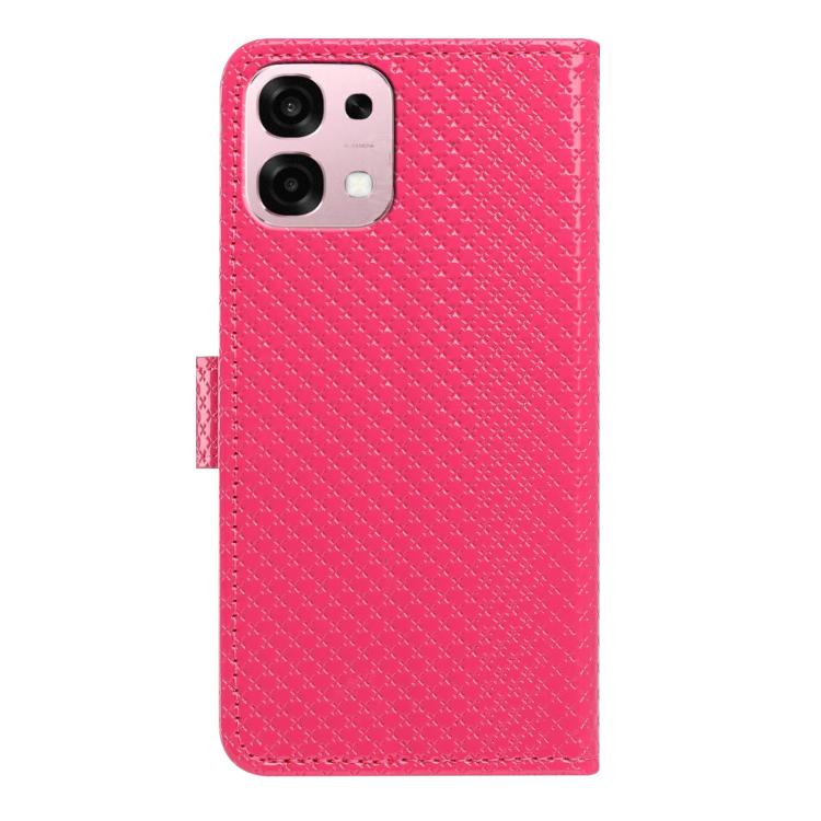 For OPPO A6 Pro 4G / 5G Global Mirrored Buckle Vegan Leather Phone Case with Small Black Cord
