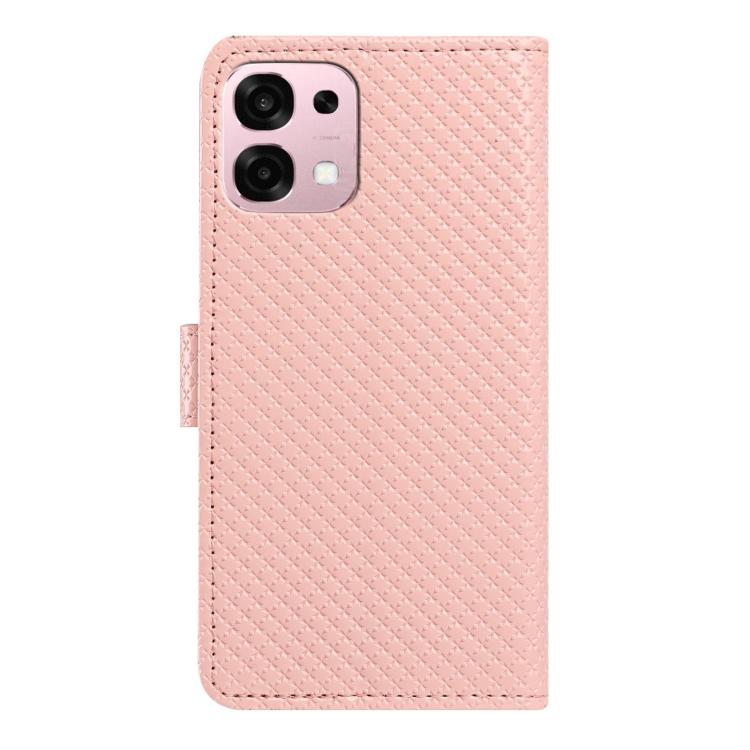 For OPPO A6 Pro 4G / 5G Global Mirrored Buckle Vegan Leather Phone Case with Small Black Cord