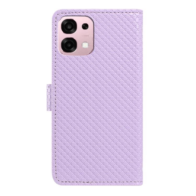 For OPPO A6 Pro 4G / 5G Global Mirrored Buckle Vegan Leather Phone Case with Small Black Cord