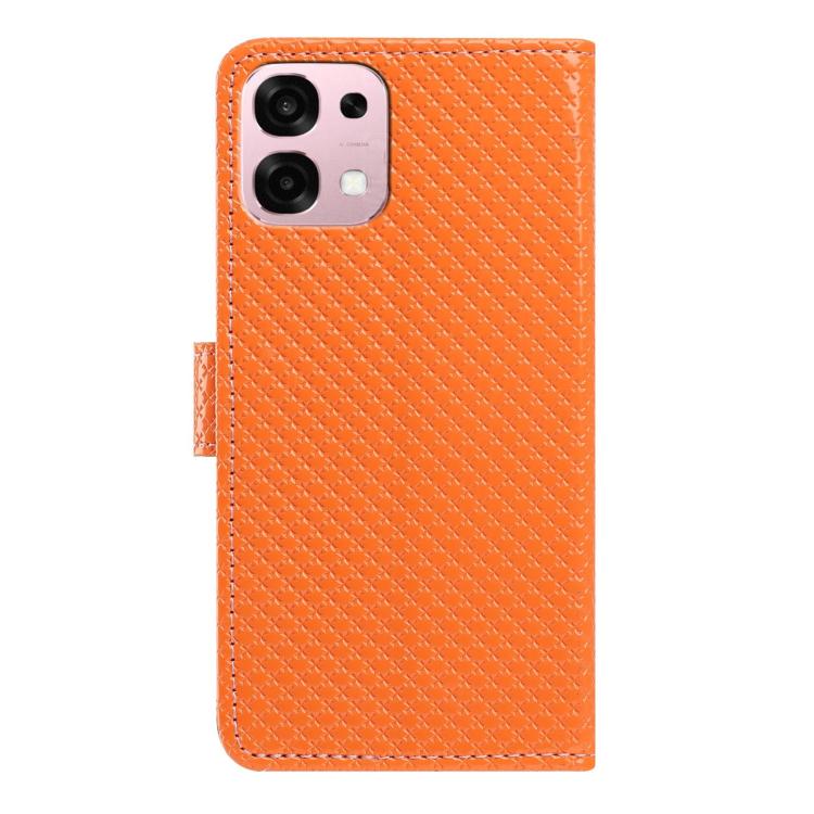 For OPPO A6 Pro 4G / 5G Global Mirrored Buckle Vegan Leather Phone Case with Small Black Cord