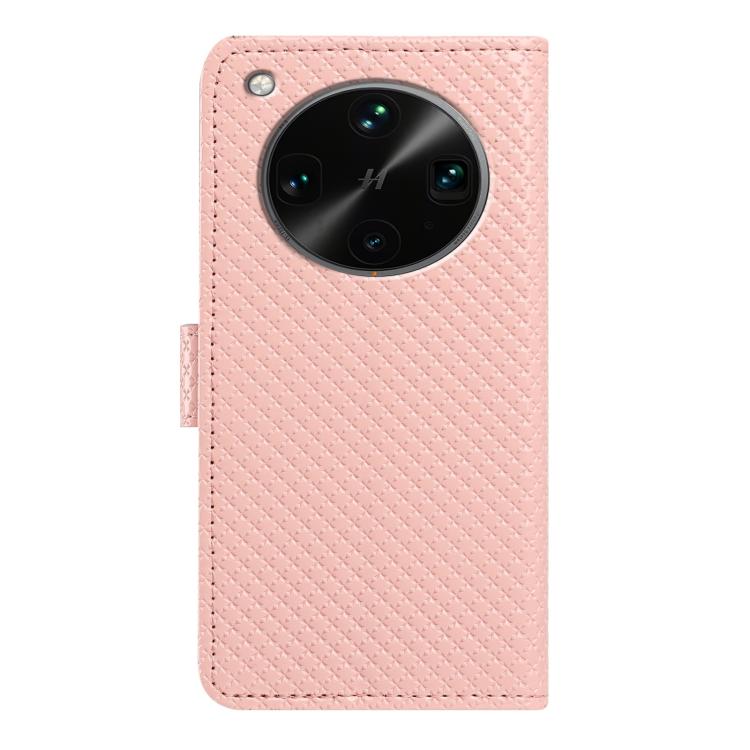 For OPPO Find X8 Ultra Mirrored Buckle Vegan Leather Phone Case with Small Black Cord