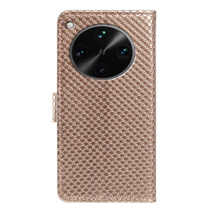 For OPPO Find X8 Ultra Mirrored Buckle Vegan Leather Phone Case with Small Black Cord