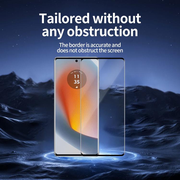 For Motorola Moto G77 5G 5pcs / Pack Do As You Wish Silk Screen Printed HD Tempered Glass Film - Black