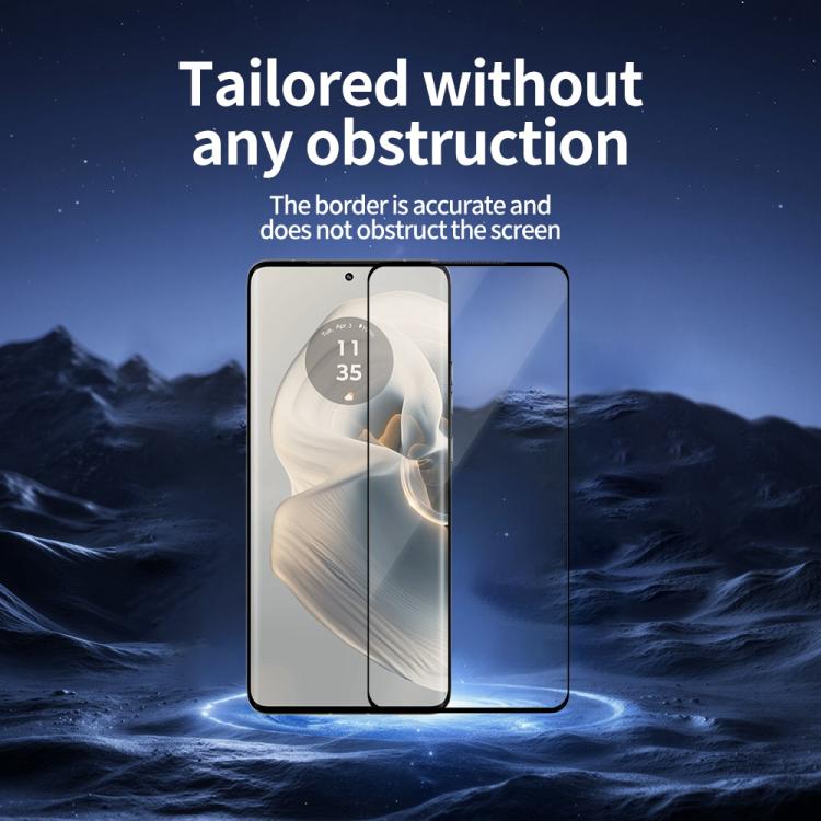 For Motorola Edge 50 Pro Do As You Wish Silk Screen Printed HD Tempered Glass Film - Black