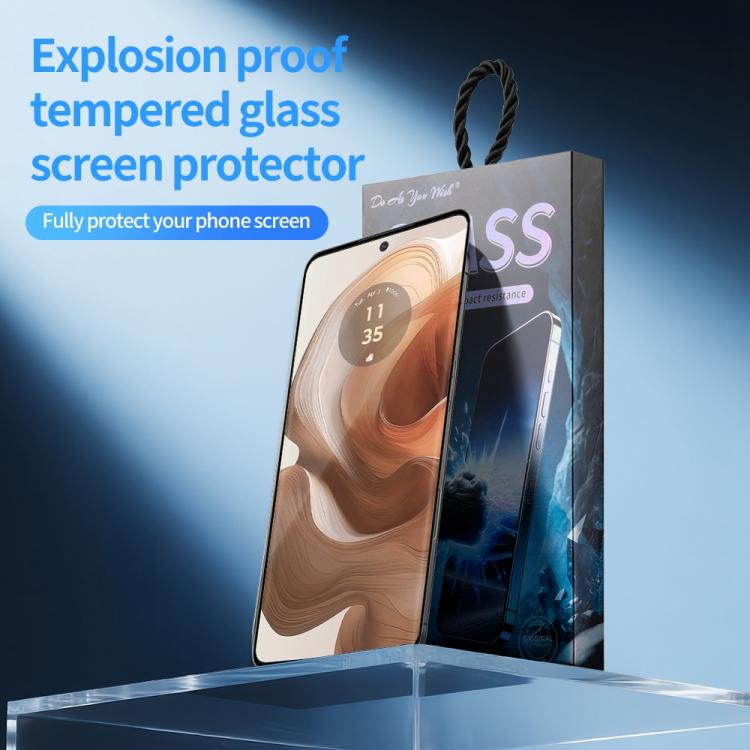For Motorola Edge 50 Ultra Do As You Wish Silk Screen Printed HD Tempered Glass Film - Black
