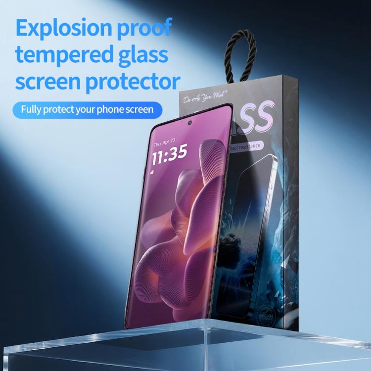 For Motorola Edge 70 Pro 5G Do As You Wish Silk Screen Printed HD Tempered Glass Film - Black