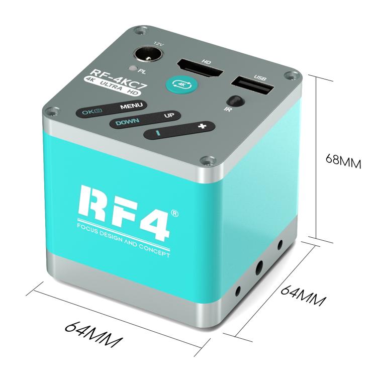 RF4 RF-4KC7 Large-Field 4K HD High-Resolution Adjustable Camera for Trinocular Stereo Microscope - Blue