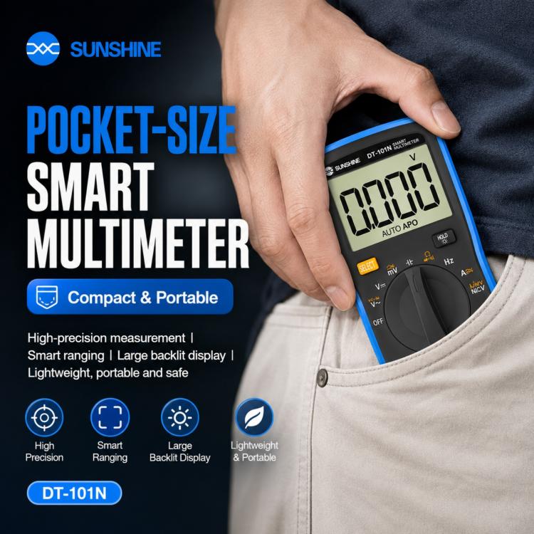 SUNSHINE DT-101N Pocket-Style Auto-Range Smart Precision Multimeter