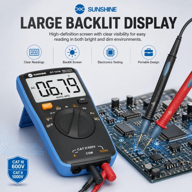 SUNSHINE DT-101N Pocket-Style Auto-Range Smart Precision Multimeter