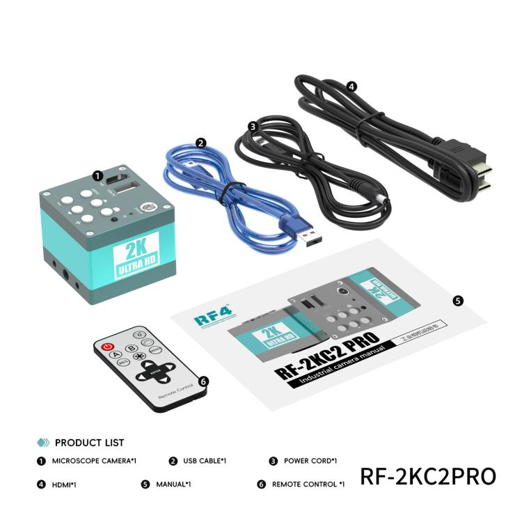 RF4 RF-2KC2PRO 2K Ultra HD Adjustable Camera for Trinocular Stereo Microscope - Blue