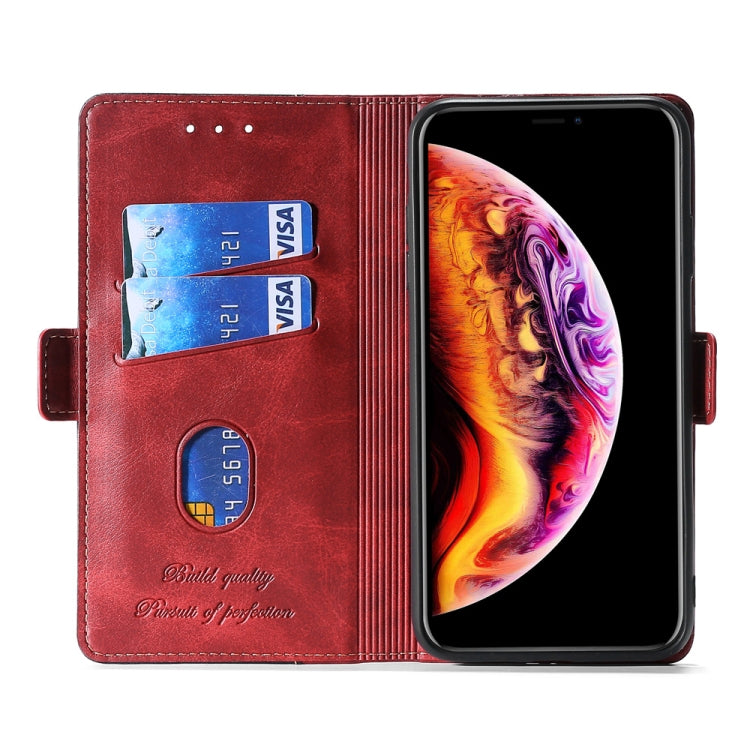 For OnePlus Nord N100 Retro Texture Contrast Color Side Buckle Horizontal Flip Leather Case with Holder & Card Slots & Wallet