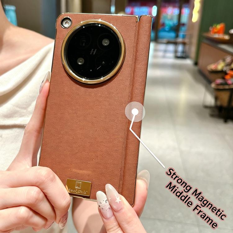 For OPPO Find N6 5G Electroplate Dual Axis Supercar Design PU Phone Case